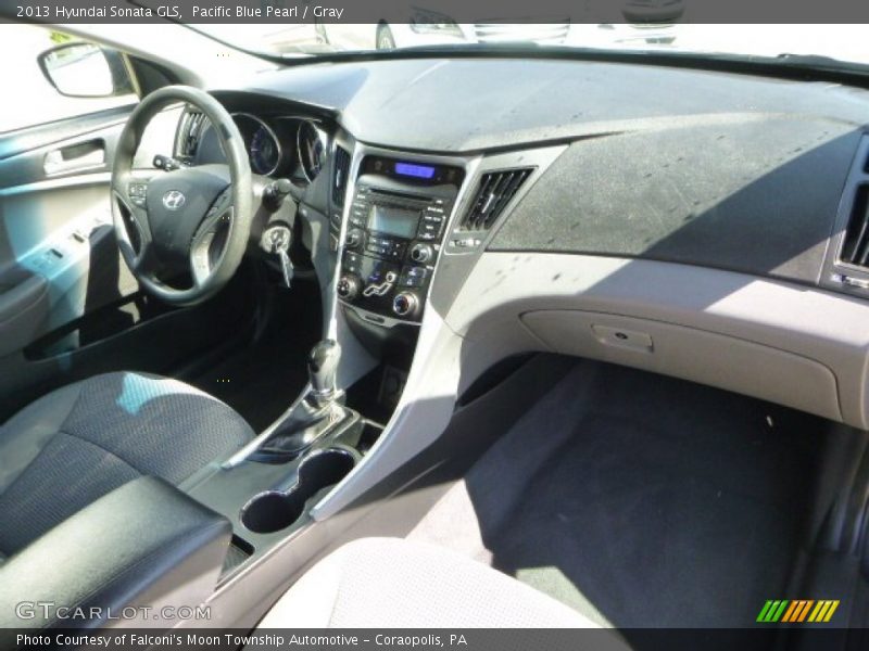 Pacific Blue Pearl / Gray 2013 Hyundai Sonata GLS