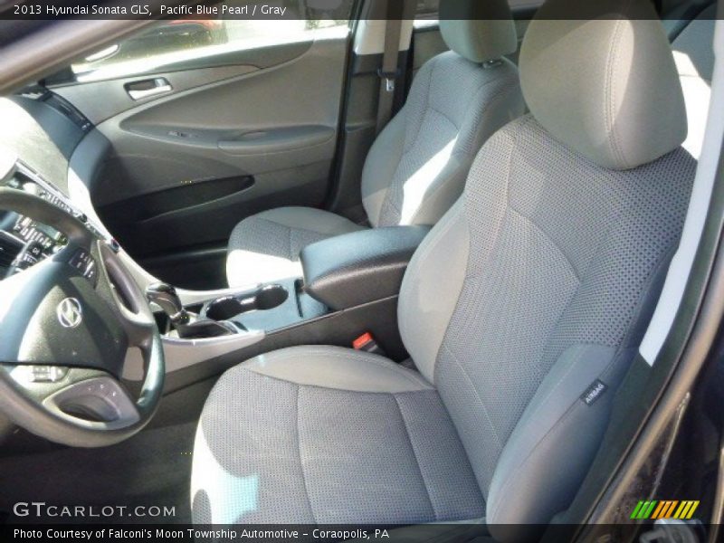 Pacific Blue Pearl / Gray 2013 Hyundai Sonata GLS