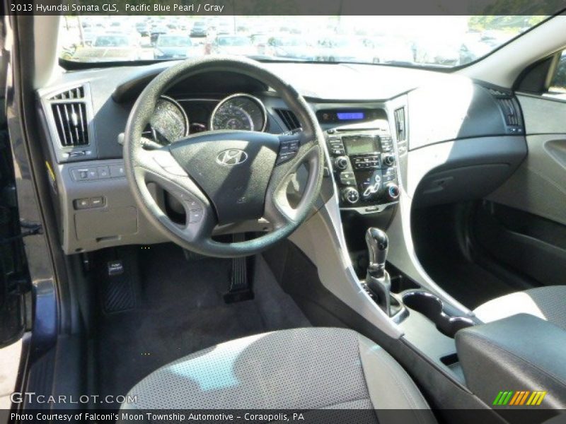 Pacific Blue Pearl / Gray 2013 Hyundai Sonata GLS