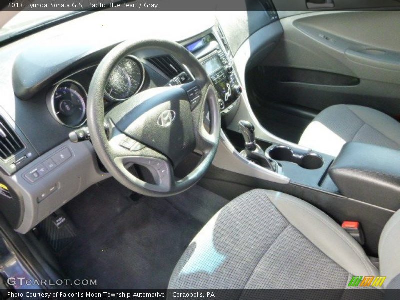 Pacific Blue Pearl / Gray 2013 Hyundai Sonata GLS