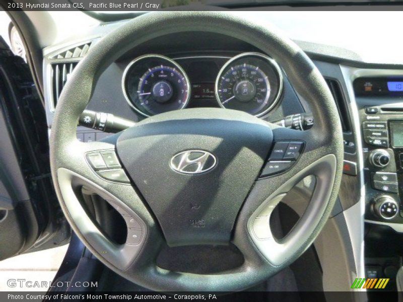 Pacific Blue Pearl / Gray 2013 Hyundai Sonata GLS