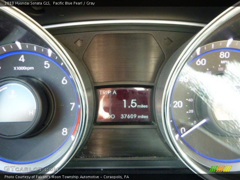 Pacific Blue Pearl / Gray 2013 Hyundai Sonata GLS