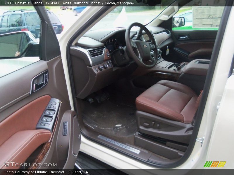White Diamond Tricoat / Cocoa/Mahogany 2015 Chevrolet Tahoe LTZ 4WD
