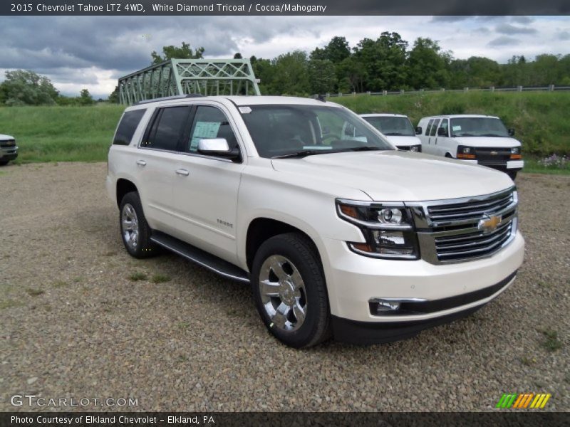 White Diamond Tricoat / Cocoa/Mahogany 2015 Chevrolet Tahoe LTZ 4WD