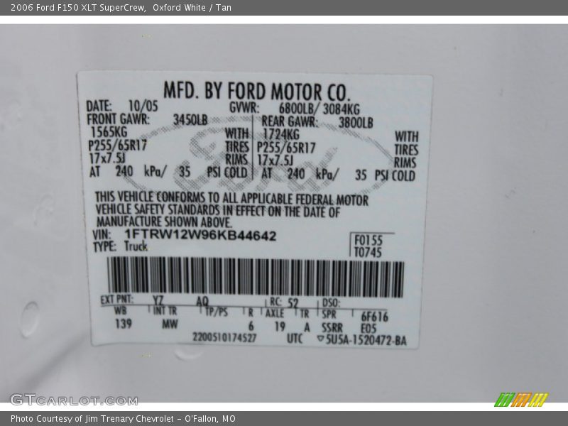 Oxford White / Tan 2006 Ford F150 XLT SuperCrew