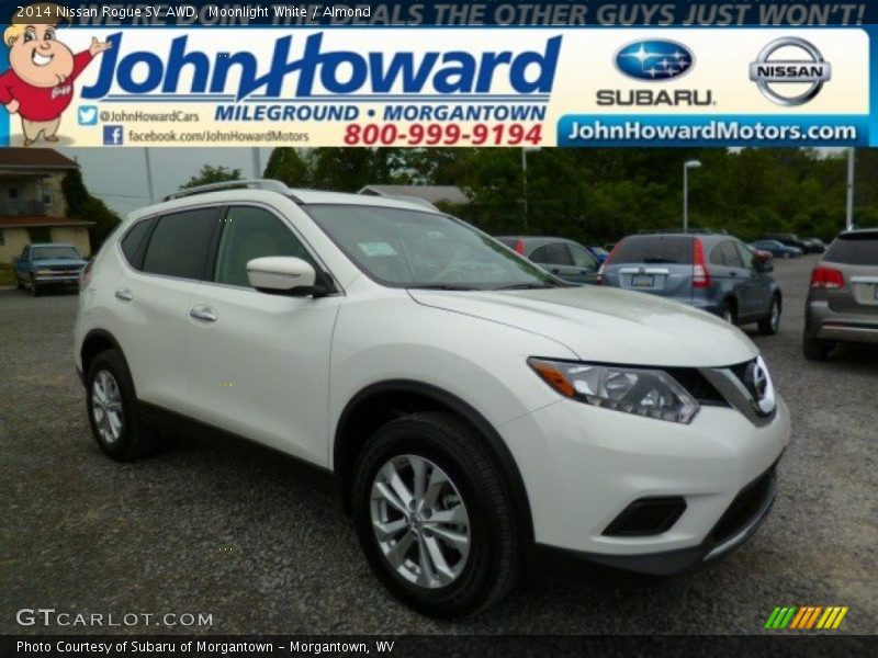 Moonlight White / Almond 2014 Nissan Rogue SV AWD