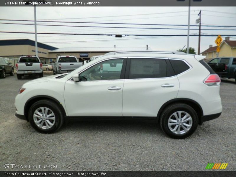 Moonlight White / Almond 2014 Nissan Rogue SV AWD