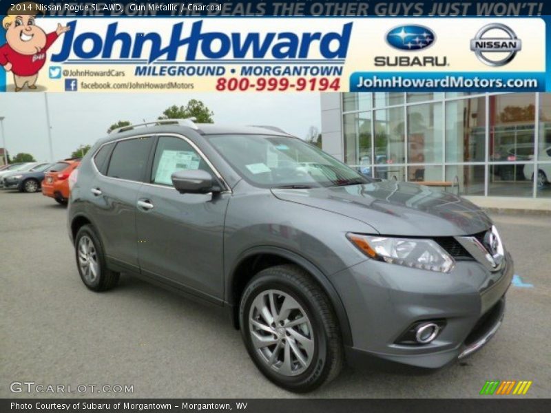 Gun Metallic / Charcoal 2014 Nissan Rogue SL AWD