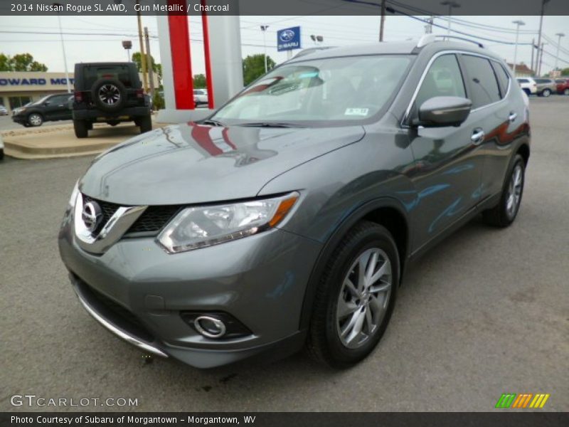 Gun Metallic / Charcoal 2014 Nissan Rogue SL AWD