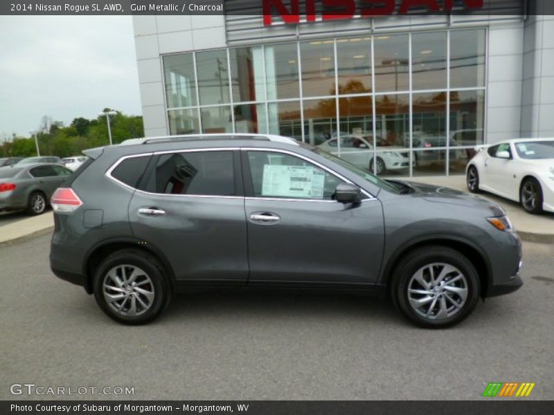 Gun Metallic / Charcoal 2014 Nissan Rogue SL AWD