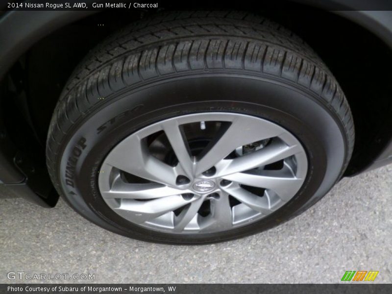 Gun Metallic / Charcoal 2014 Nissan Rogue SL AWD