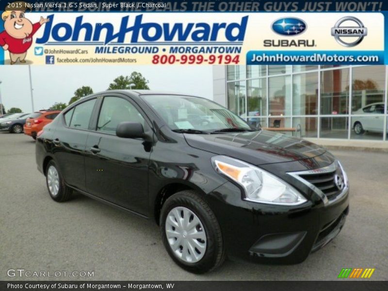 Super Black / Charcoal 2015 Nissan Versa 1.6 S Sedan