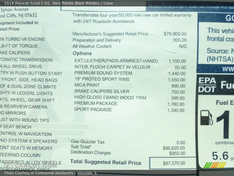 Nero Ribelle (Black Metallic) / Cuoio 2014 Maserati Ghibli S Q4