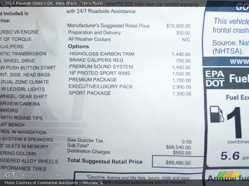 Nero (Black) / Nero/Rosso 2014 Maserati Ghibli S Q4