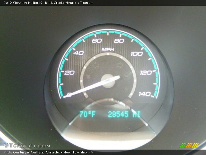 Black Granite Metallic / Titanium 2012 Chevrolet Malibu LS