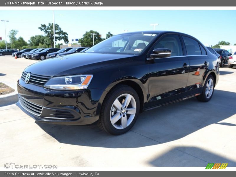 Black / Cornsilk Beige 2014 Volkswagen Jetta TDI Sedan