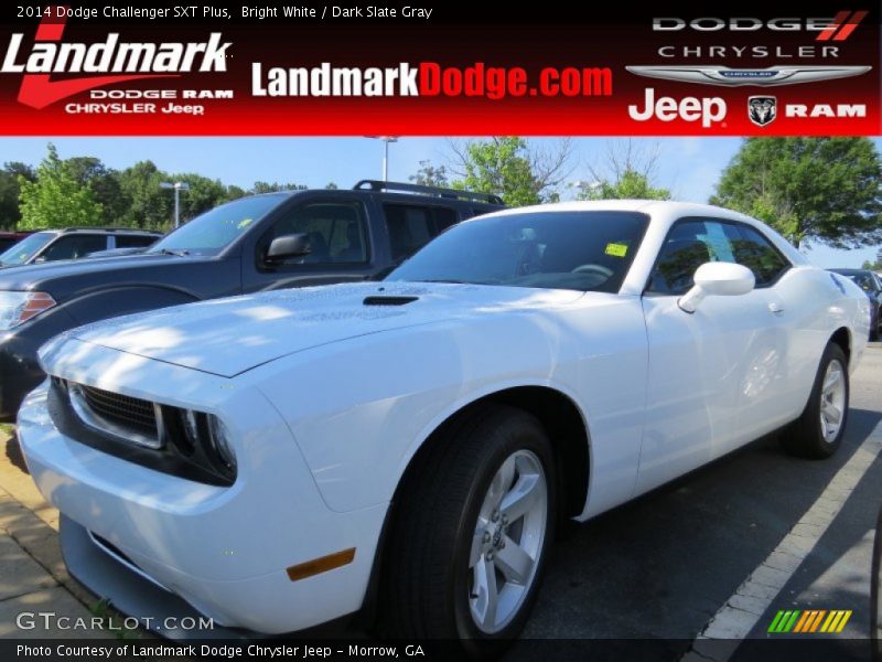 Bright White / Dark Slate Gray 2014 Dodge Challenger SXT Plus