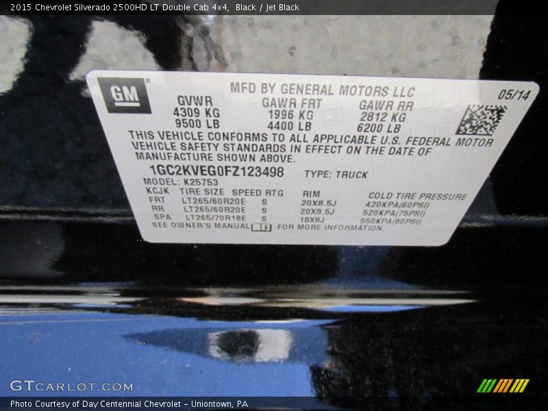 Black / Jet Black 2015 Chevrolet Silverado 2500HD LT Double Cab 4x4