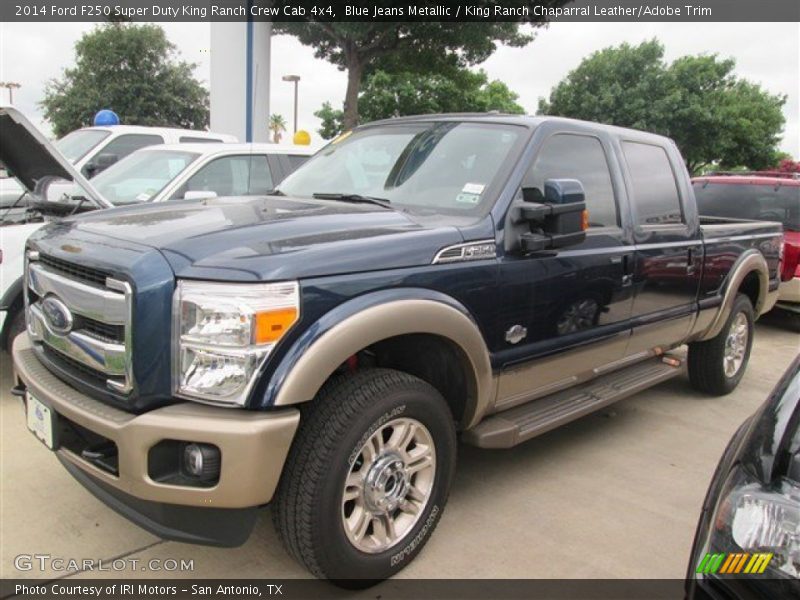 Blue Jeans Metallic / King Ranch Chaparral Leather/Adobe Trim 2014 Ford F250 Super Duty King Ranch Crew Cab 4x4