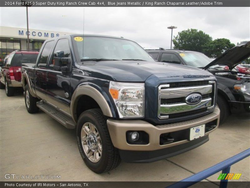 Blue Jeans Metallic / King Ranch Chaparral Leather/Adobe Trim 2014 Ford F250 Super Duty King Ranch Crew Cab 4x4