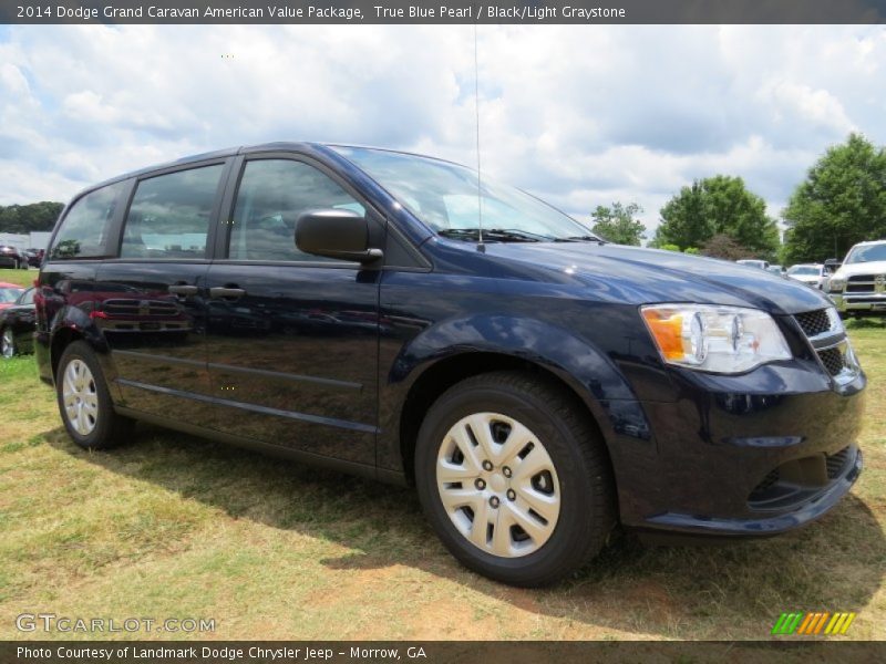 True Blue Pearl / Black/Light Graystone 2014 Dodge Grand Caravan American Value Package
