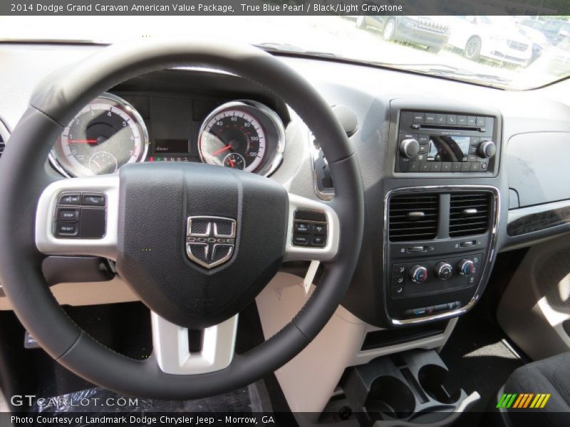 True Blue Pearl / Black/Light Graystone 2014 Dodge Grand Caravan American Value Package