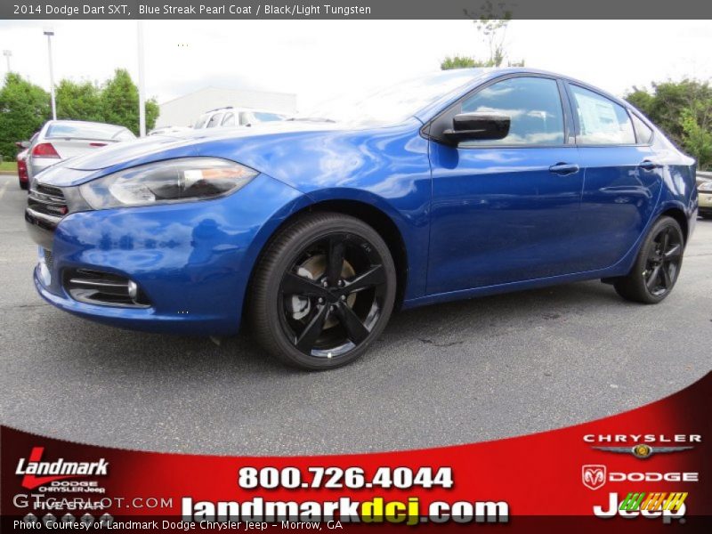 Blue Streak Pearl Coat / Black/Light Tungsten 2014 Dodge Dart SXT