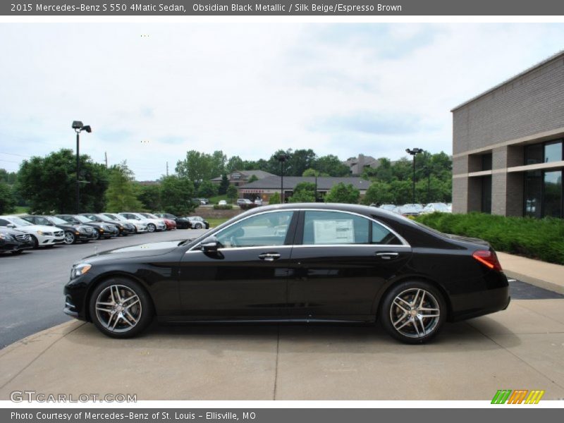 Obsidian Black Metallic / Silk Beige/Espresso Brown 2015 Mercedes-Benz S 550 4Matic Sedan