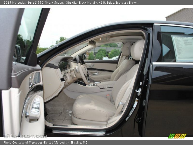 Obsidian Black Metallic / Silk Beige/Espresso Brown 2015 Mercedes-Benz S 550 4Matic Sedan