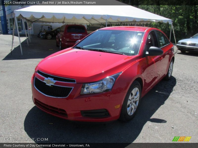 Red Hot / Jet Black/Medium Titanium 2014 Chevrolet Cruze LS