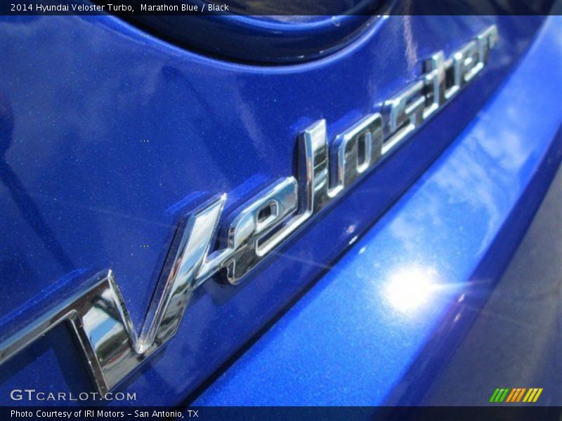 Marathon Blue / Black 2014 Hyundai Veloster Turbo