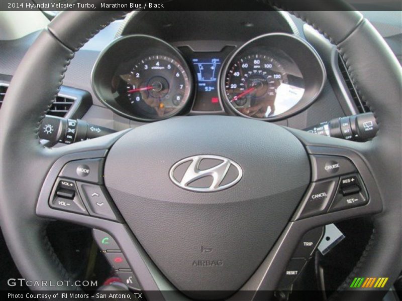 Marathon Blue / Black 2014 Hyundai Veloster Turbo