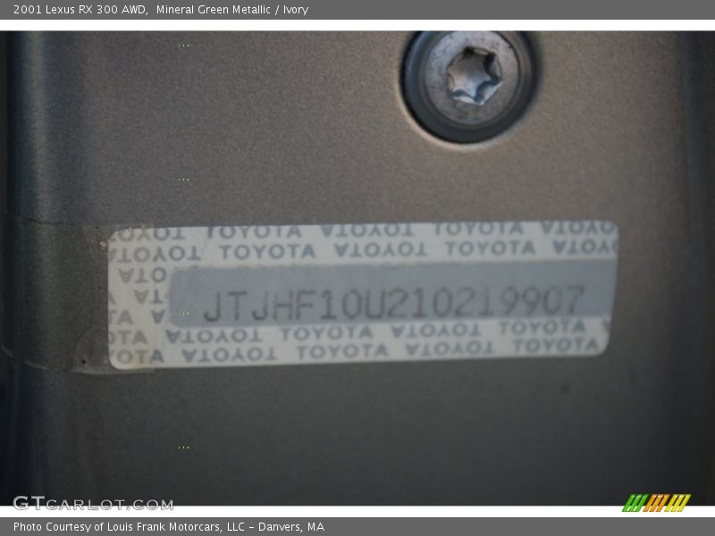 Mineral Green Metallic / Ivory 2001 Lexus RX 300 AWD