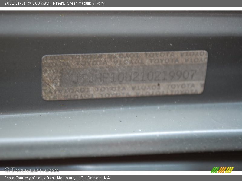 Mineral Green Metallic / Ivory 2001 Lexus RX 300 AWD
