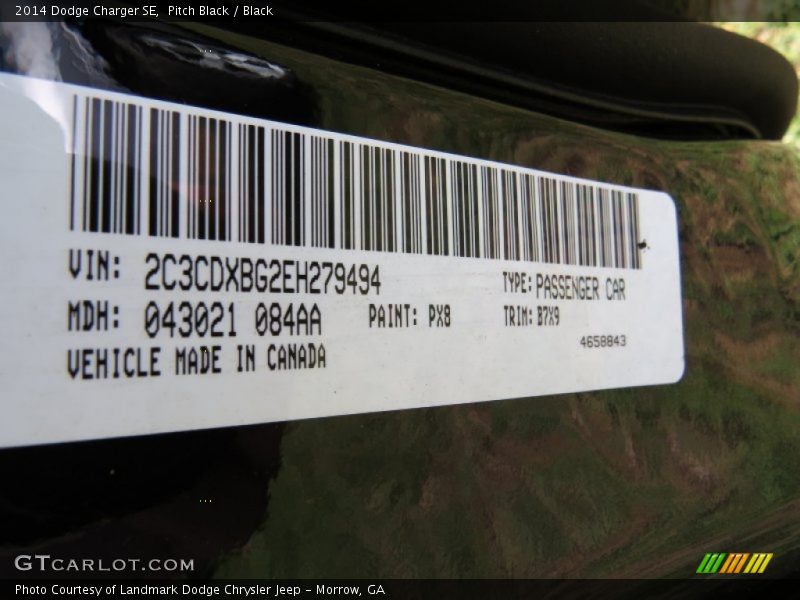 Pitch Black / Black 2014 Dodge Charger SE