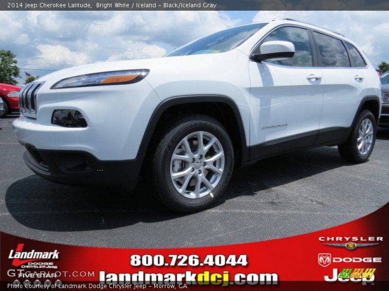 Bright White / Iceland - Black/Iceland Gray 2014 Jeep Cherokee Latitude