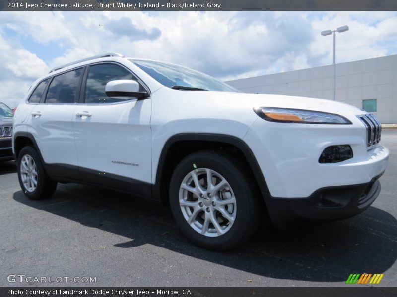 Bright White / Iceland - Black/Iceland Gray 2014 Jeep Cherokee Latitude
