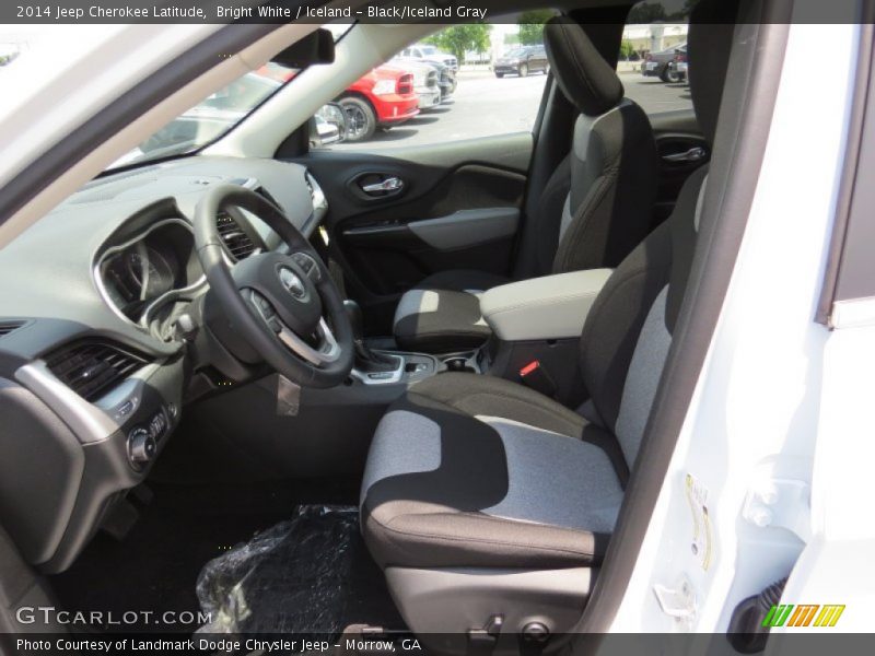 Bright White / Iceland - Black/Iceland Gray 2014 Jeep Cherokee Latitude