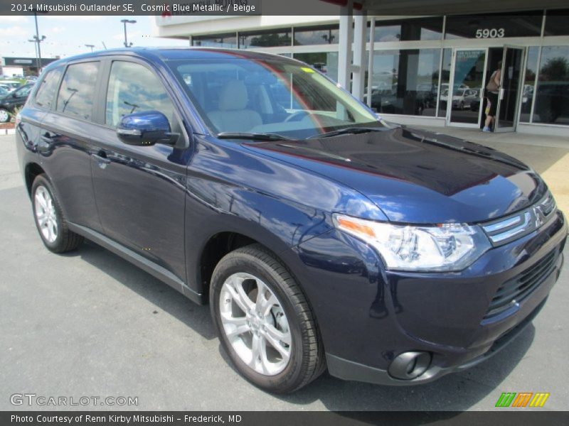 Cosmic Blue Metallic / Beige 2014 Mitsubishi Outlander SE