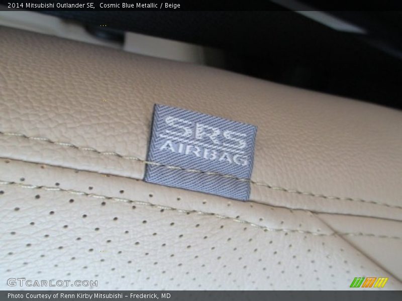 Cosmic Blue Metallic / Beige 2014 Mitsubishi Outlander SE