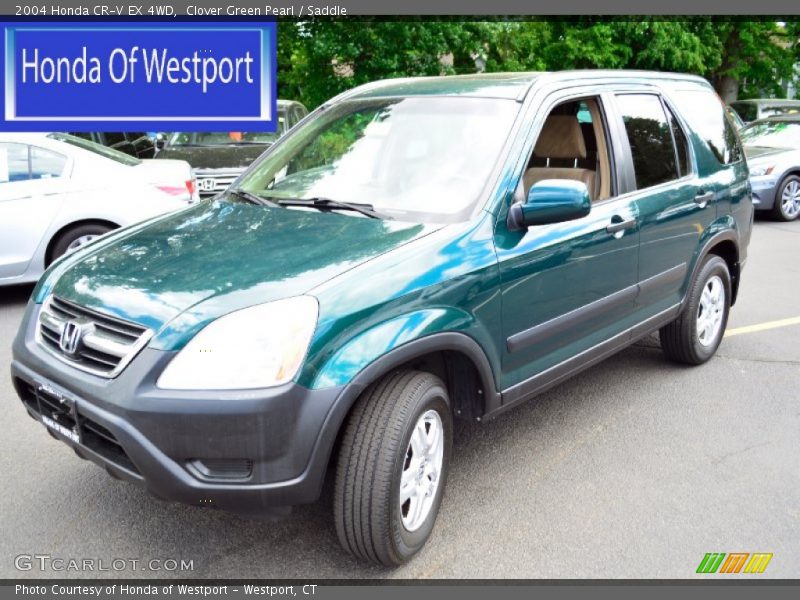 Clover Green Pearl / Saddle 2004 Honda CR-V EX 4WD