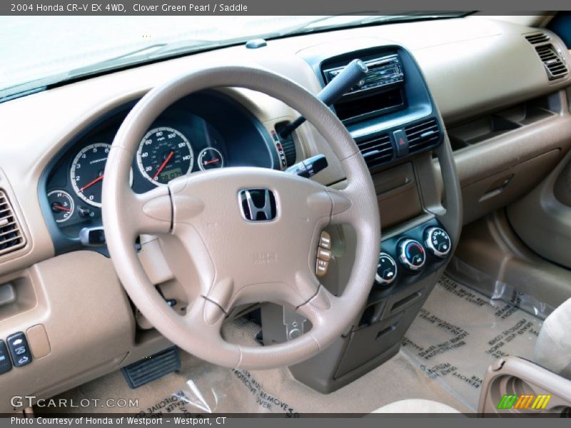 Clover Green Pearl / Saddle 2004 Honda CR-V EX 4WD
