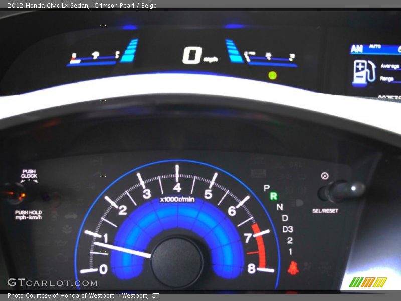 Crimson Pearl / Beige 2012 Honda Civic LX Sedan