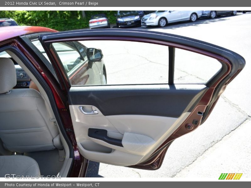 Crimson Pearl / Beige 2012 Honda Civic LX Sedan