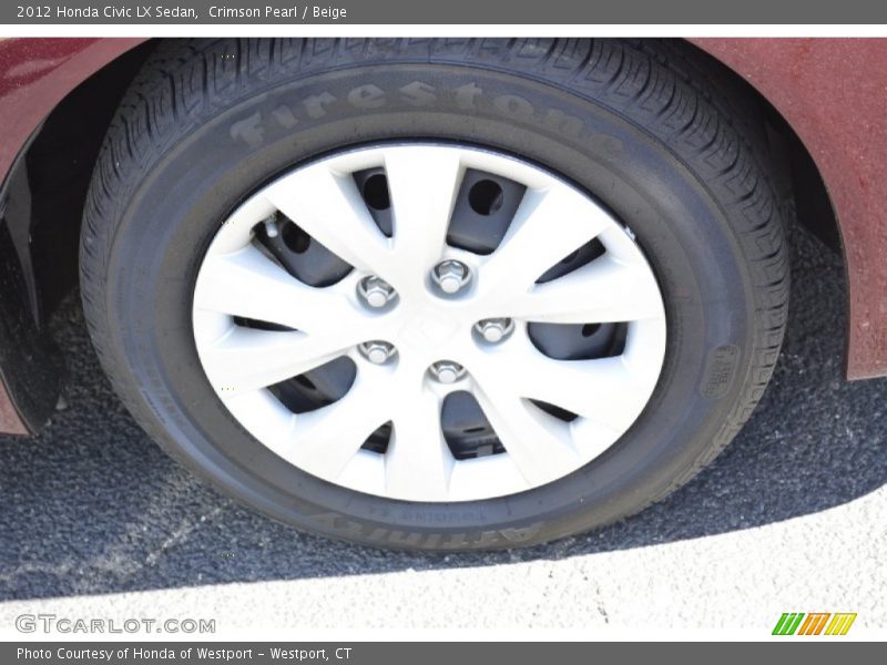 Crimson Pearl / Beige 2012 Honda Civic LX Sedan