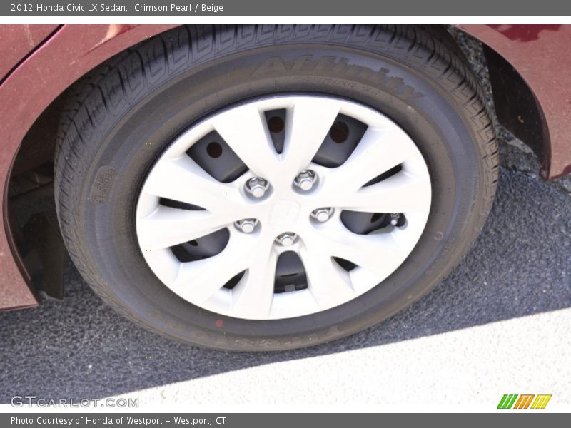 Crimson Pearl / Beige 2012 Honda Civic LX Sedan