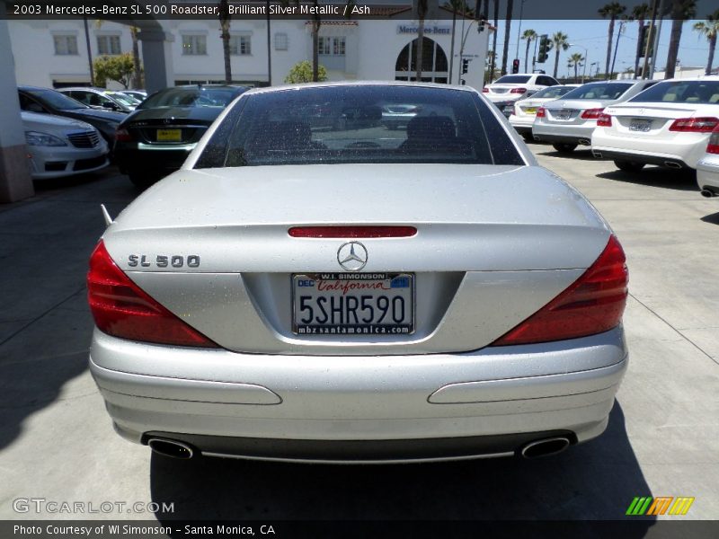 Brilliant Silver Metallic / Ash 2003 Mercedes-Benz SL 500 Roadster