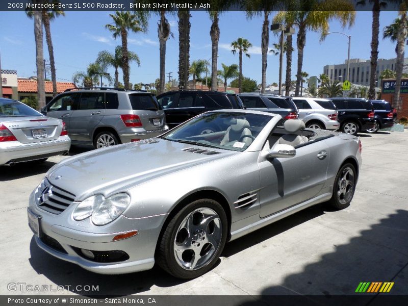 Brilliant Silver Metallic / Ash 2003 Mercedes-Benz SL 500 Roadster