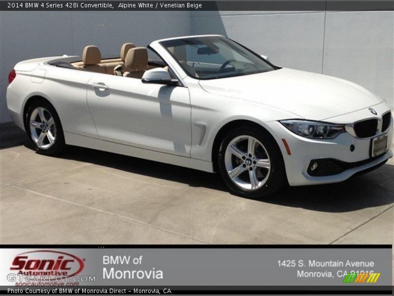 Alpine White / Venetian Beige 2014 BMW 4 Series 428i Convertible