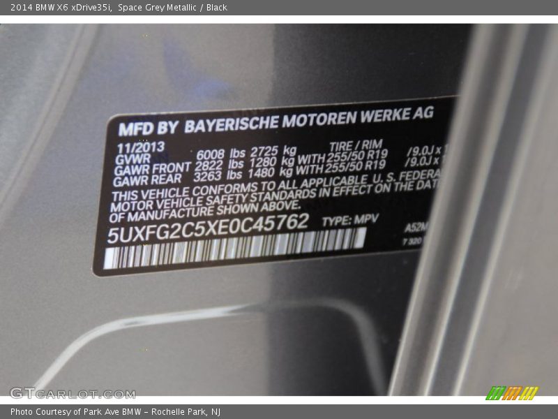 2014 X6 xDrive35i Space Grey Metallic Color Code A52
